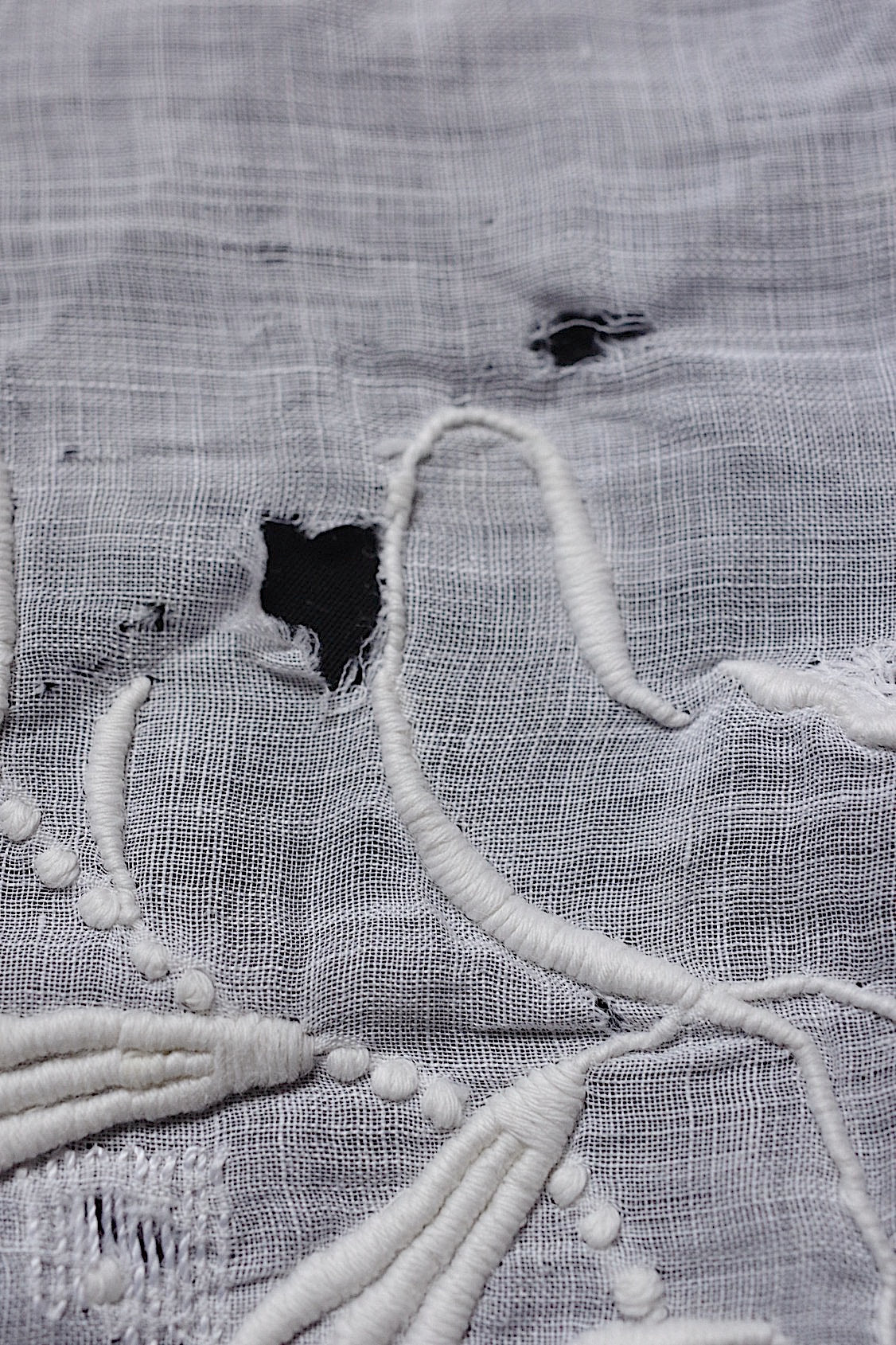 アンティークレース dentelle ancienne-antique lace 刺繍ハンカチlot 素材用 .FR a l'epoque