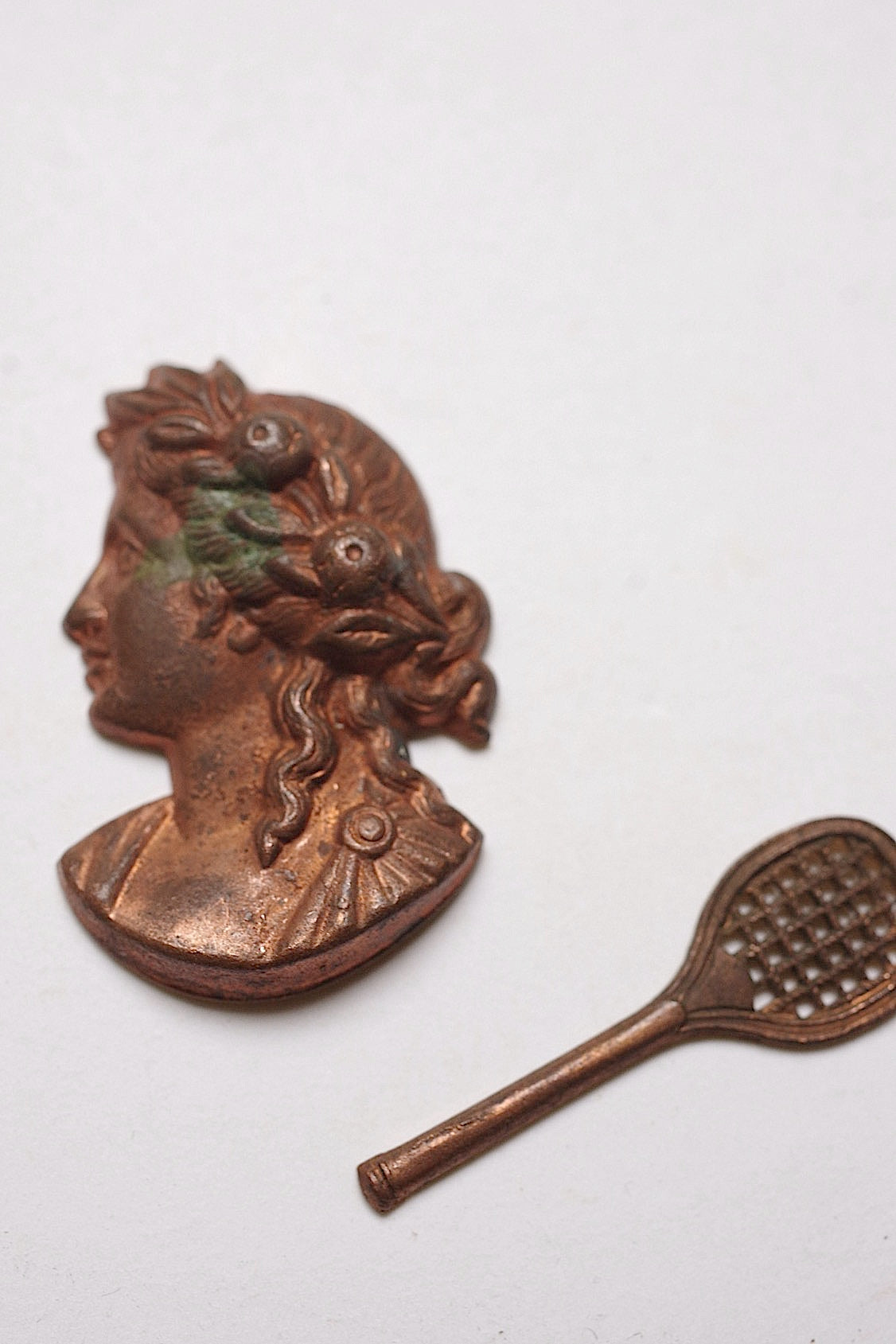 アンティーク雑貨 antique garnitur lots green man .FR a l'epoque