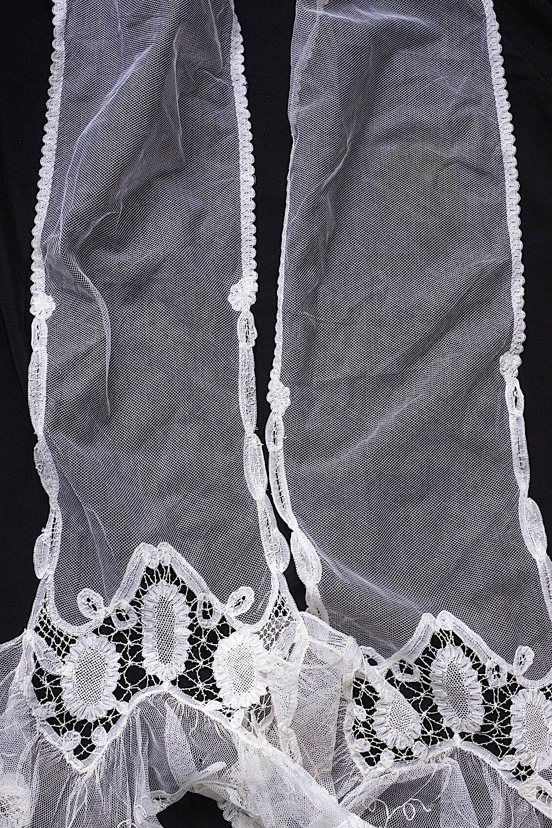 アンティークレース dentelle ancienne タイ2本 .FR a l'epoque