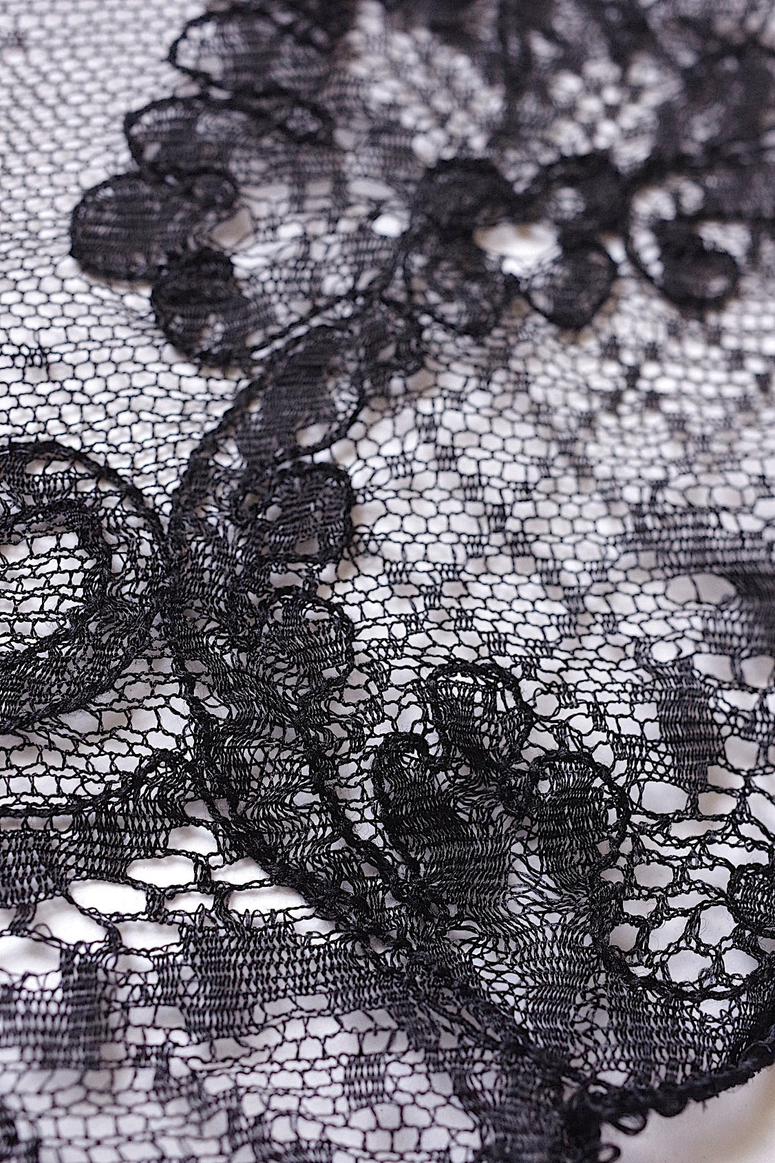 アンティークレース dentelle ancienne くろレース 2本 .FR a l'epoque