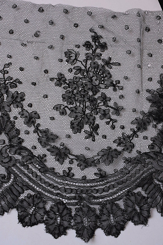 アンティークレース dentelle ancienne くろレース 2本 .FR a l'epoque
