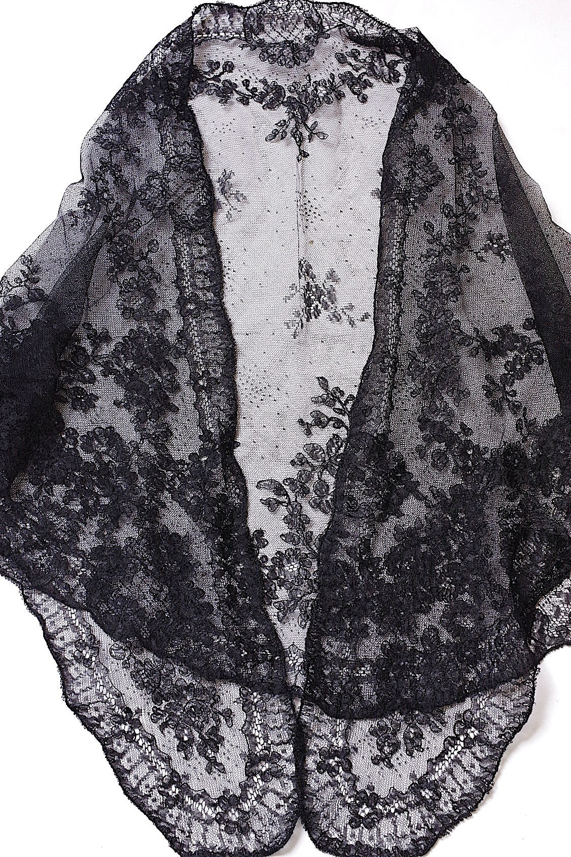 アンティークレース dentelle ancienne くろレース 2本 .FR a l'epoque