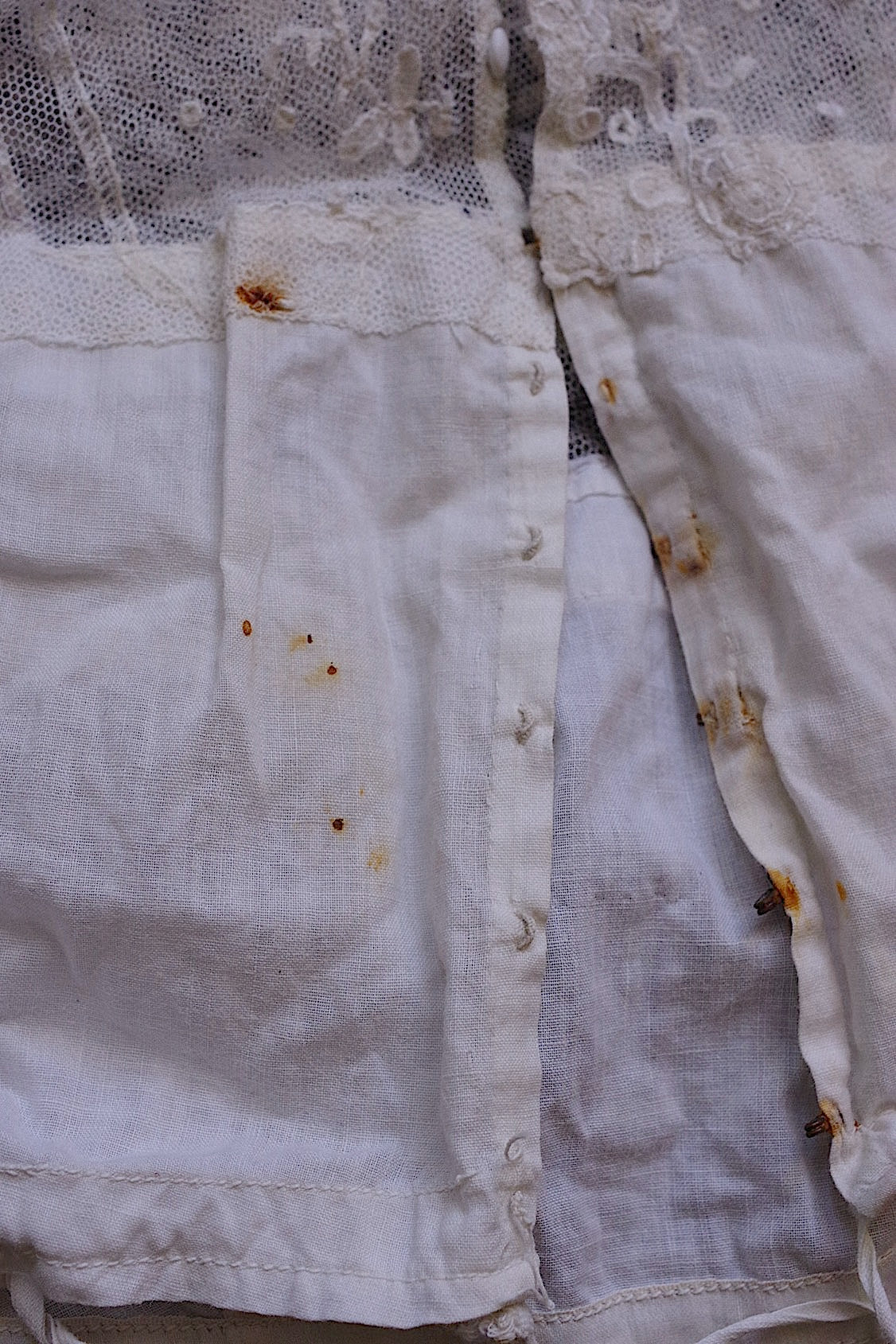 アンティークブラウス vêtement antique 少女サイズブラウス3枚 素材用lots 1 .FR a l'epoque