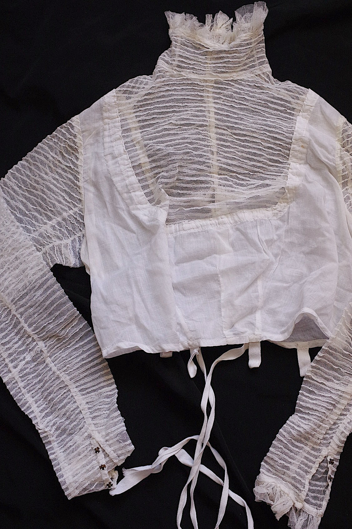 アンティークブラウス vêtement antique 少女サイズブラウス3枚 素材用lots 1 .FR a l'epoque