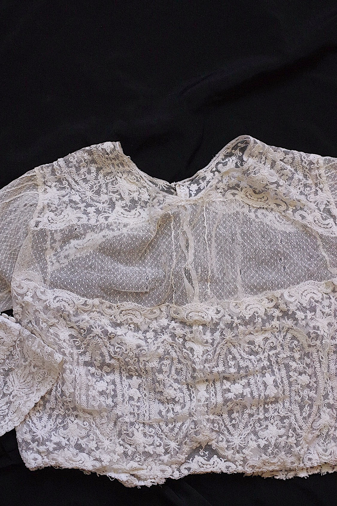 アンティークブラウス vêtement antique 少女サイズブラウス3枚 素材用lots 1 .FR a l'epoque