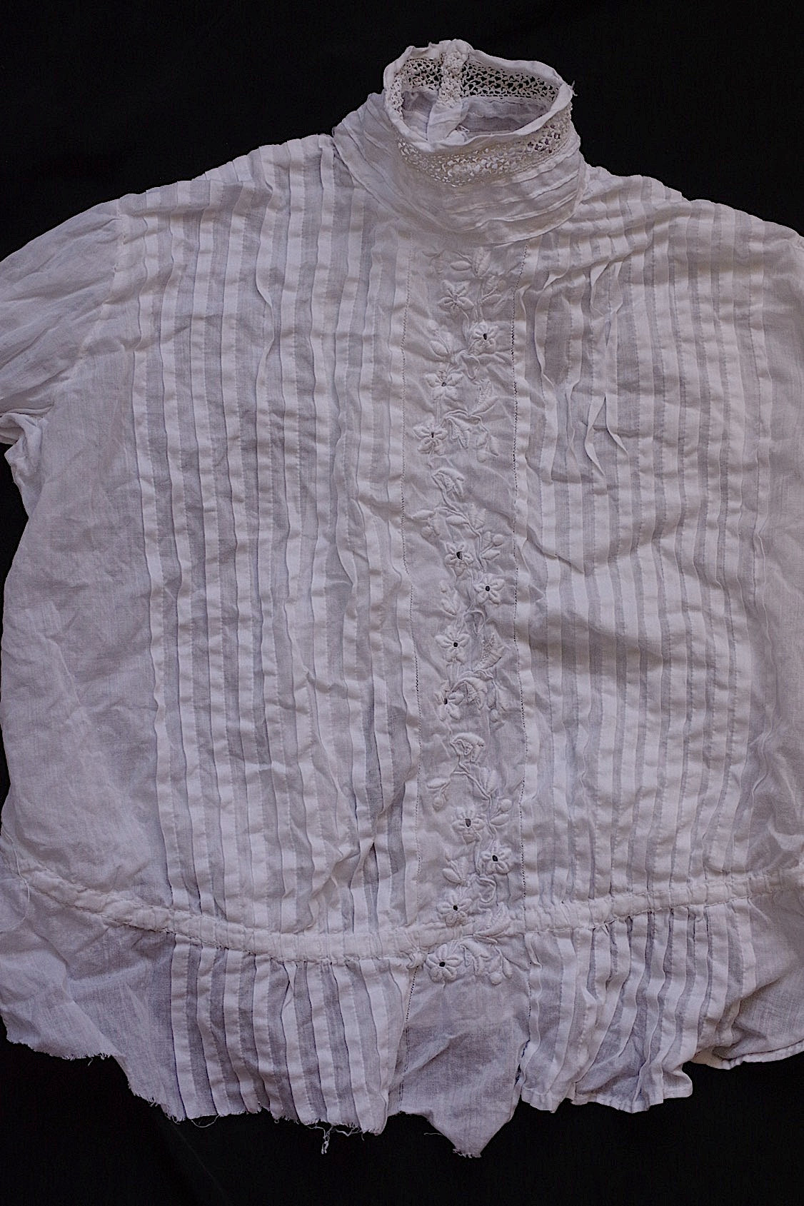 アンティークブラウス vêtement antique 少女サイズブラウス3枚 素材用lots 2 .FR a l'epoque