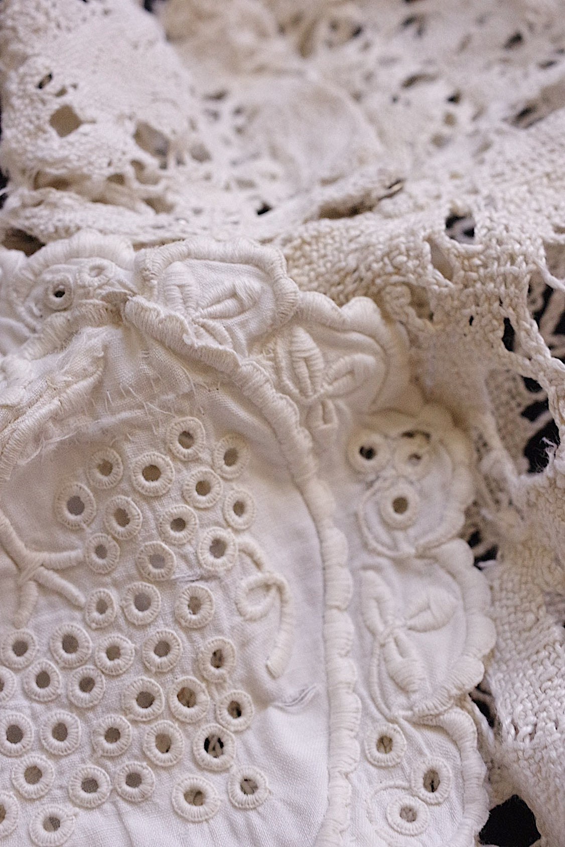 アンティークブラウス vêtement antique 少女サイズブラウス3枚 素材用lots 2 .FR a l'epoque