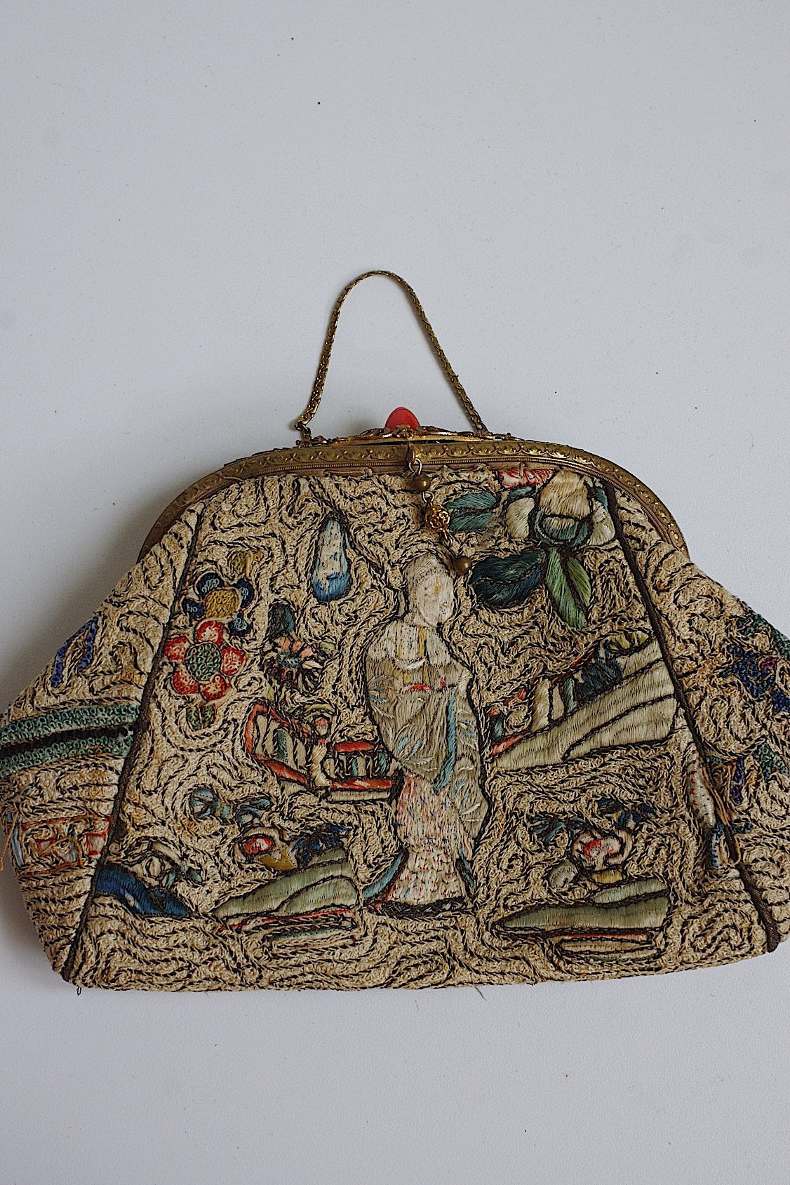 アンティークバッグ petit sac antique シノワズリー刺繍 .FR a l'epoque