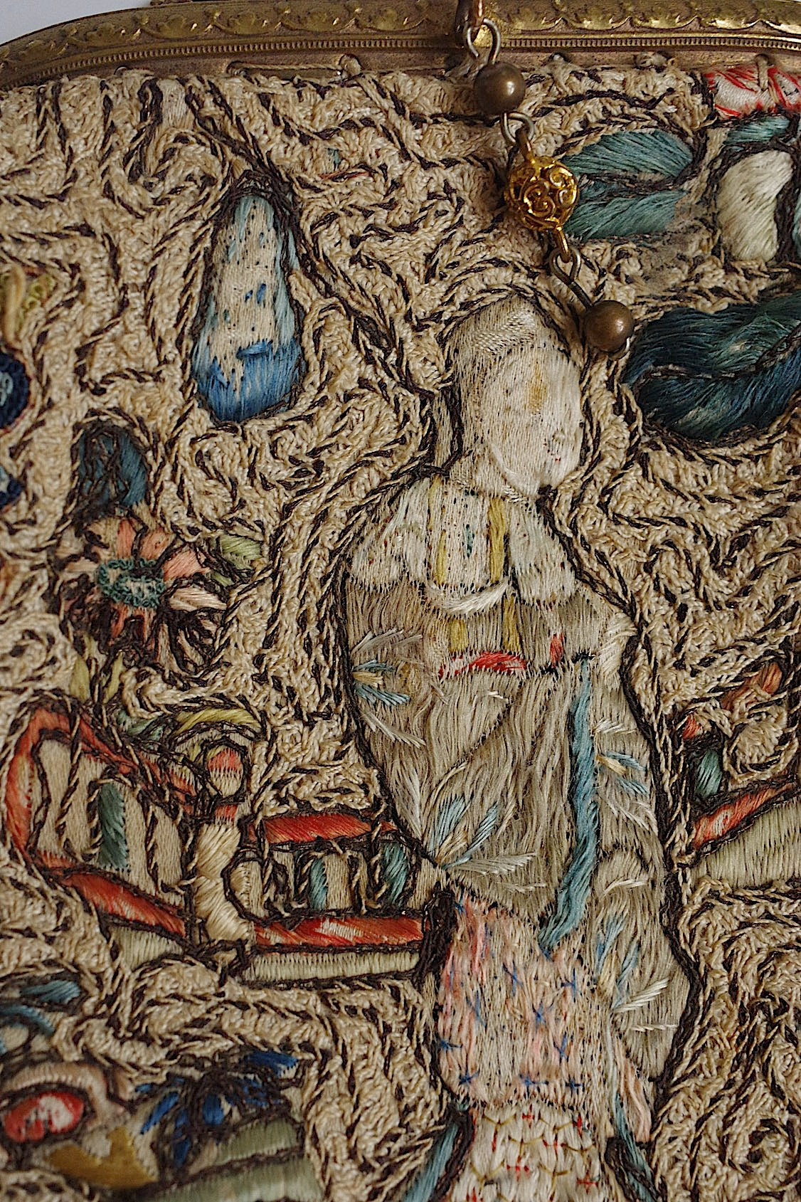 アンティークバッグ petit sac antique シノワズリー刺繍 .FR a l'epoque