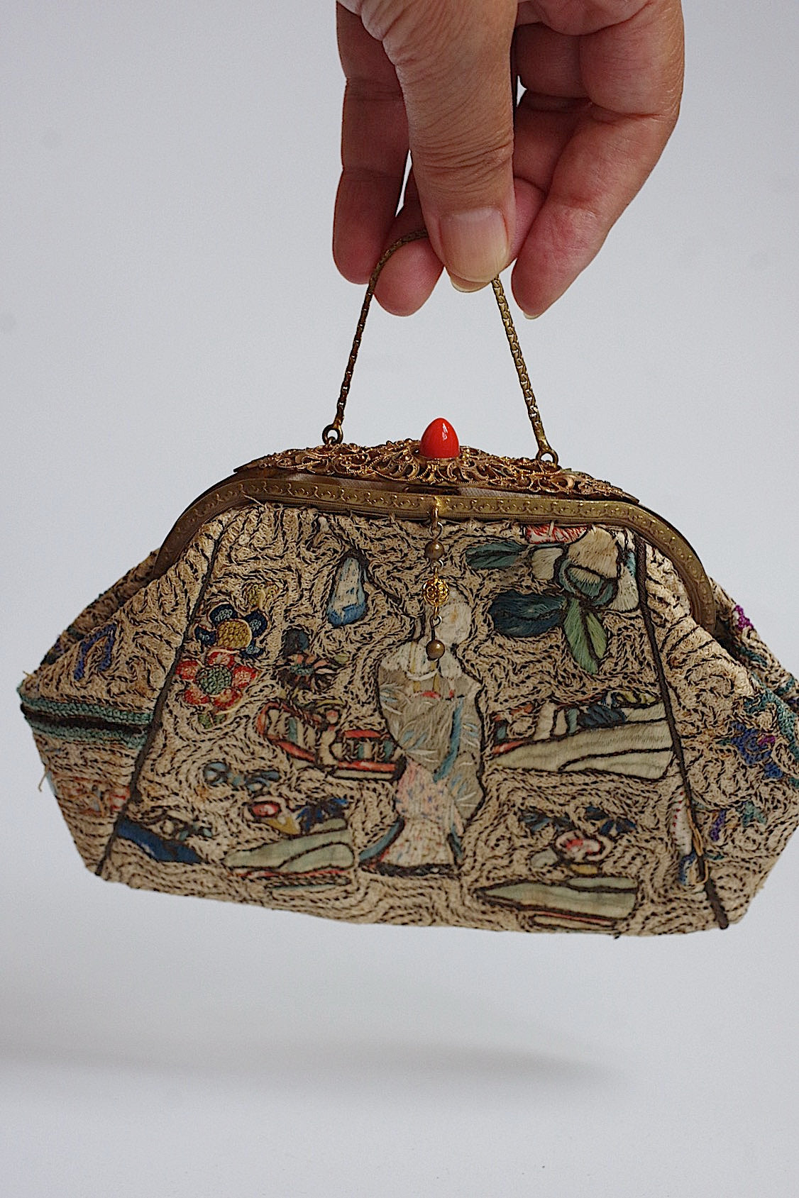 アンティークバッグ petit sac antique シノワズリー刺繍 .FR a l'epoque