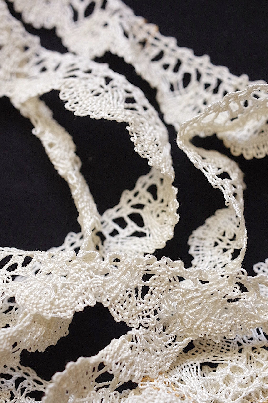 アンティークレース dentelle ancienne ボビンレース790cm .FR a l'epoque