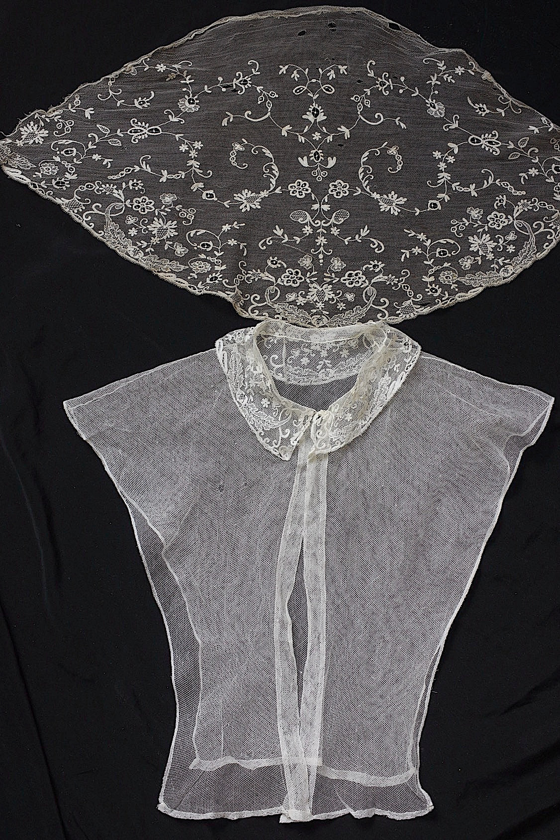 アンティークレース プラストロン+ハギレ/dentelle ancienne/antique lace .FR a l'epoque