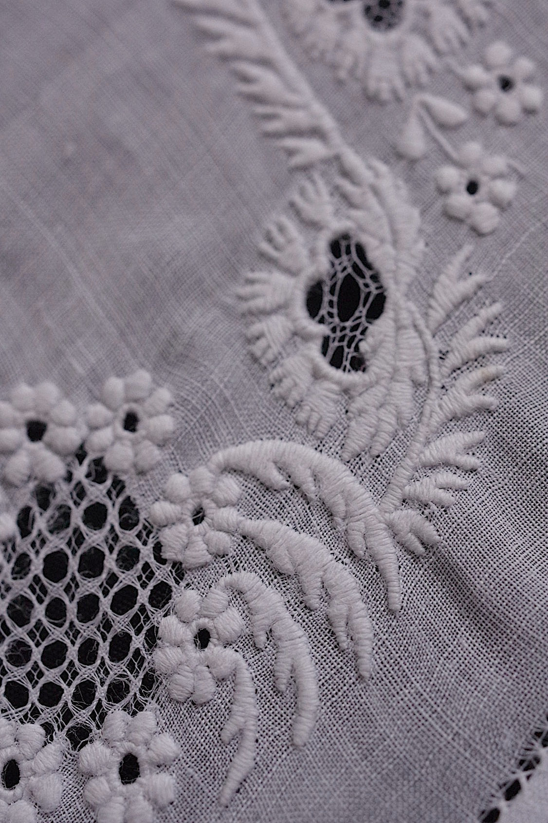 アンティーク刺繍ハンカチ/dentelle ancienne/antique lace .FR a l'epoque