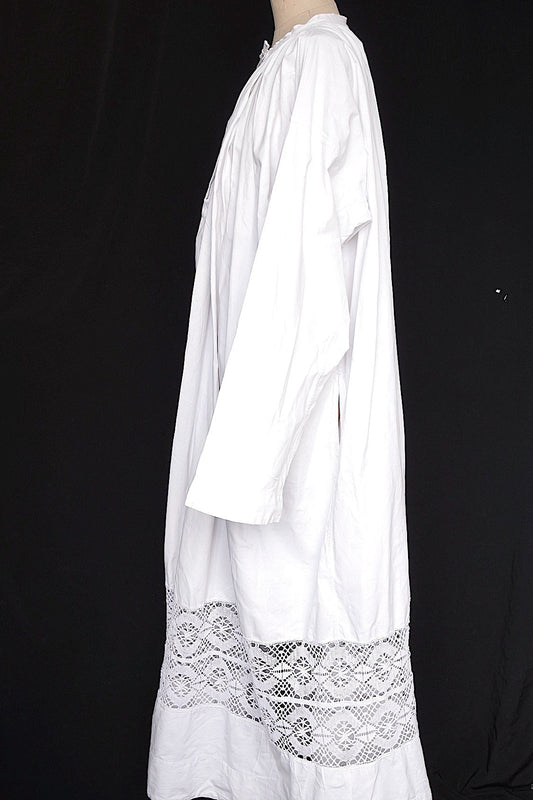 アンティーク教会チュニック4/aube antique/church tunic .FR a l'epoque