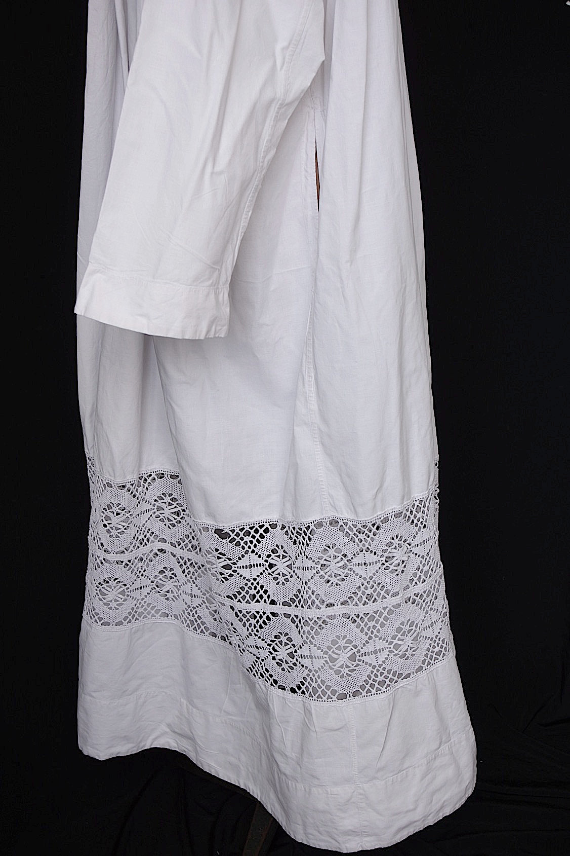 アンティーク教会チュニック4/aube antique/church tunic .FR a l'epoque