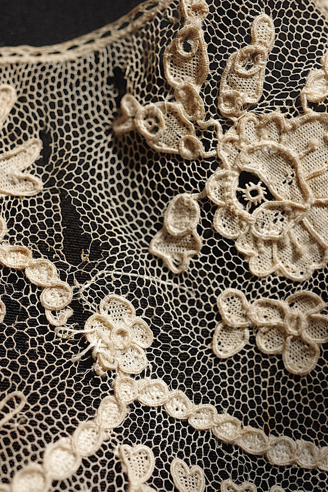 アンティークレースアランソン襟/dentelle ancienne/antique lace .FR a l'epoque