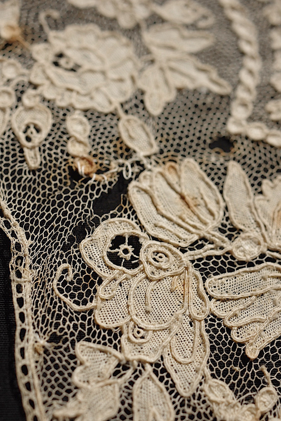アンティークレースアランソン襟/dentelle ancienne/antique lace .FR a l'epoque