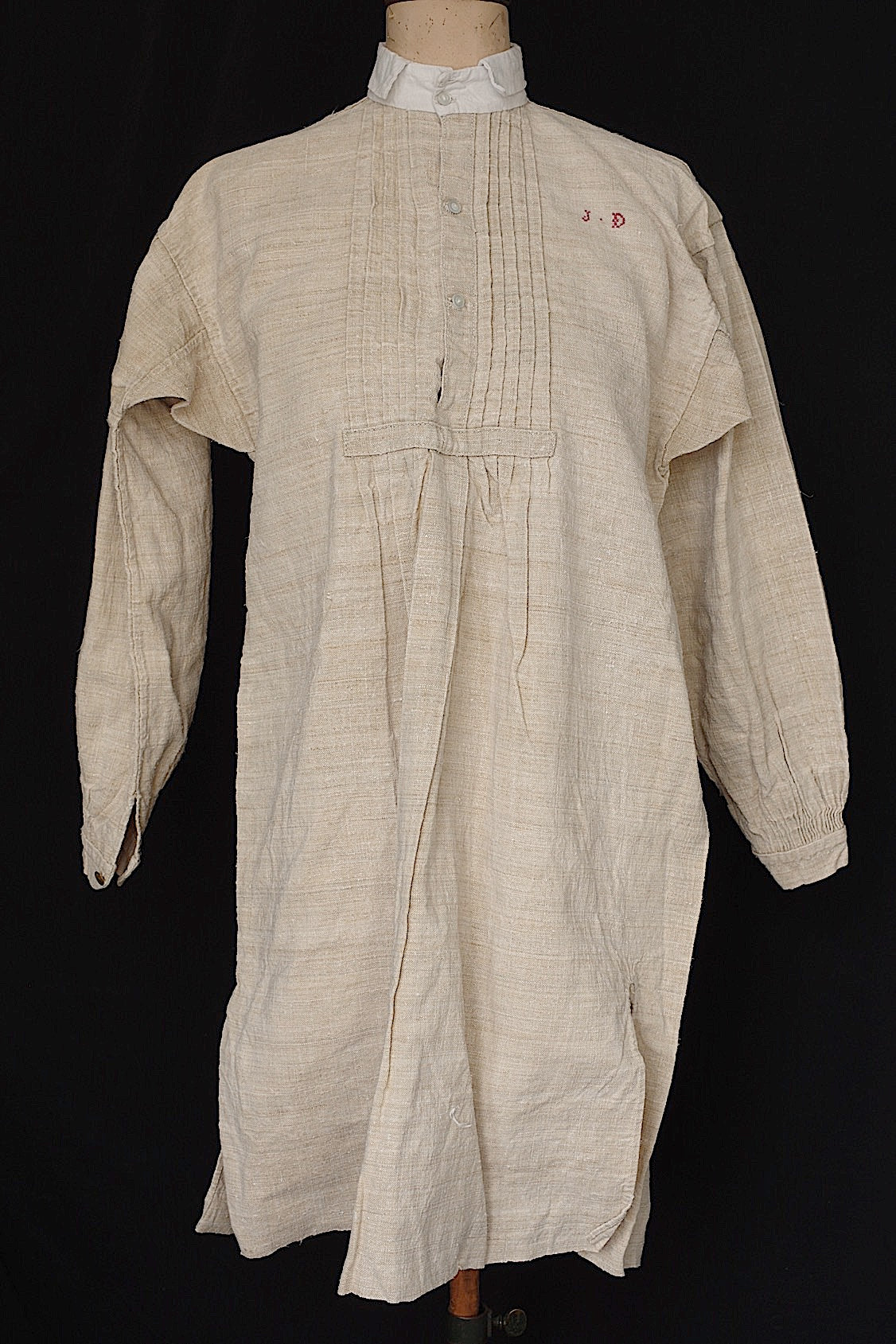 アンティークグランパシャツ3/vêtement ancien/antique chanvre shirt mem's .FR a l'epoque