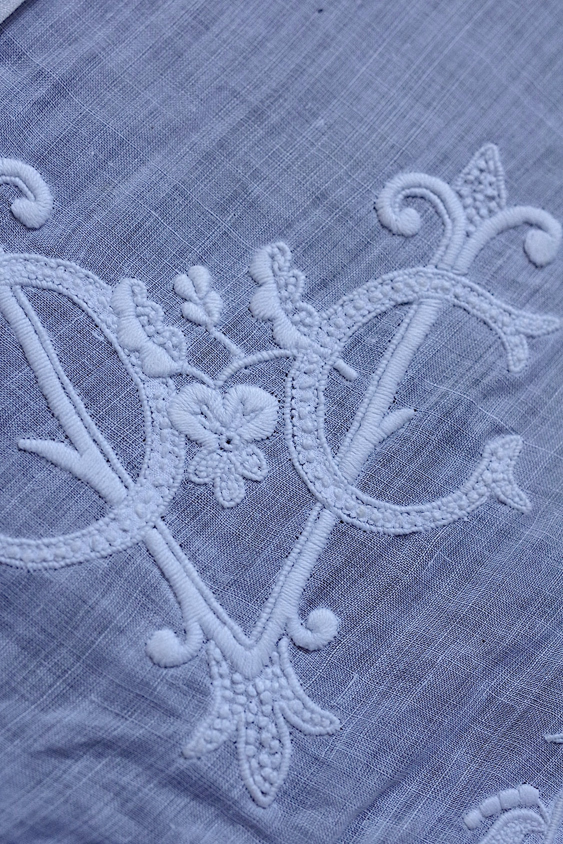 アンティーク刺繍ハンカチ1/dentelle ancienne /antique .FR a l'epoque