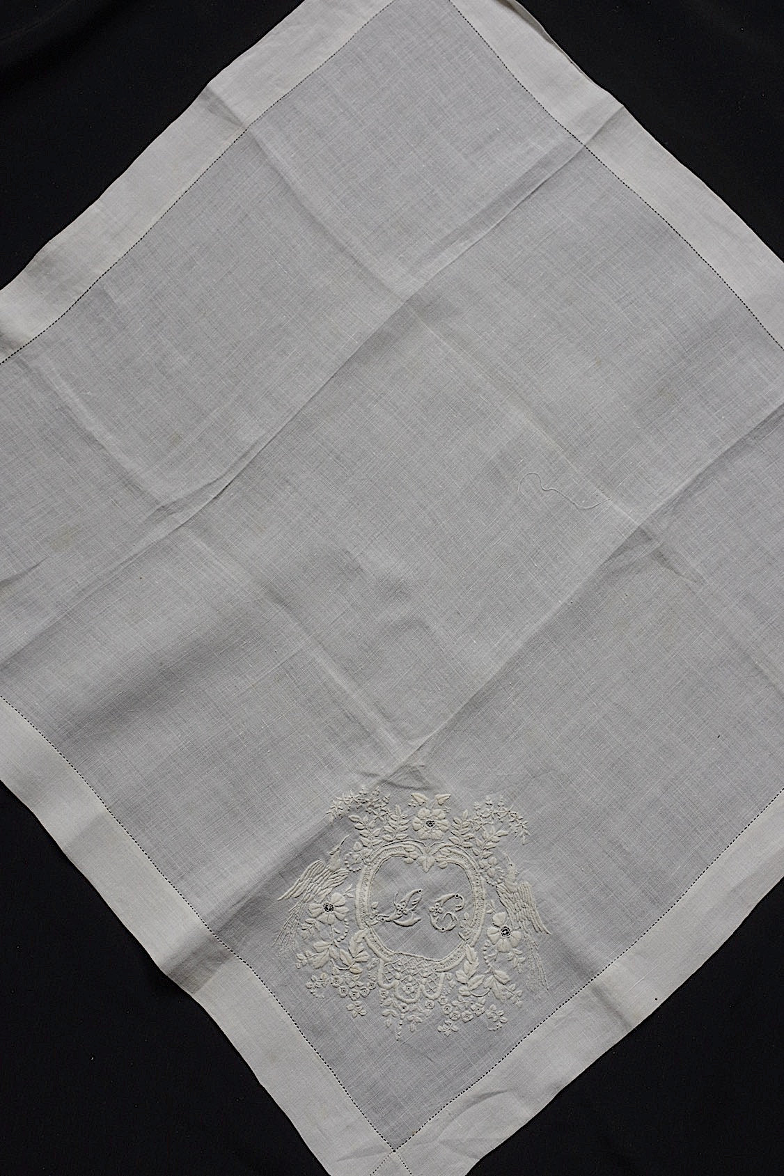 アンティーク刺繍ハンカチ4/dentelle ancienne /antique .FR a l'epoque