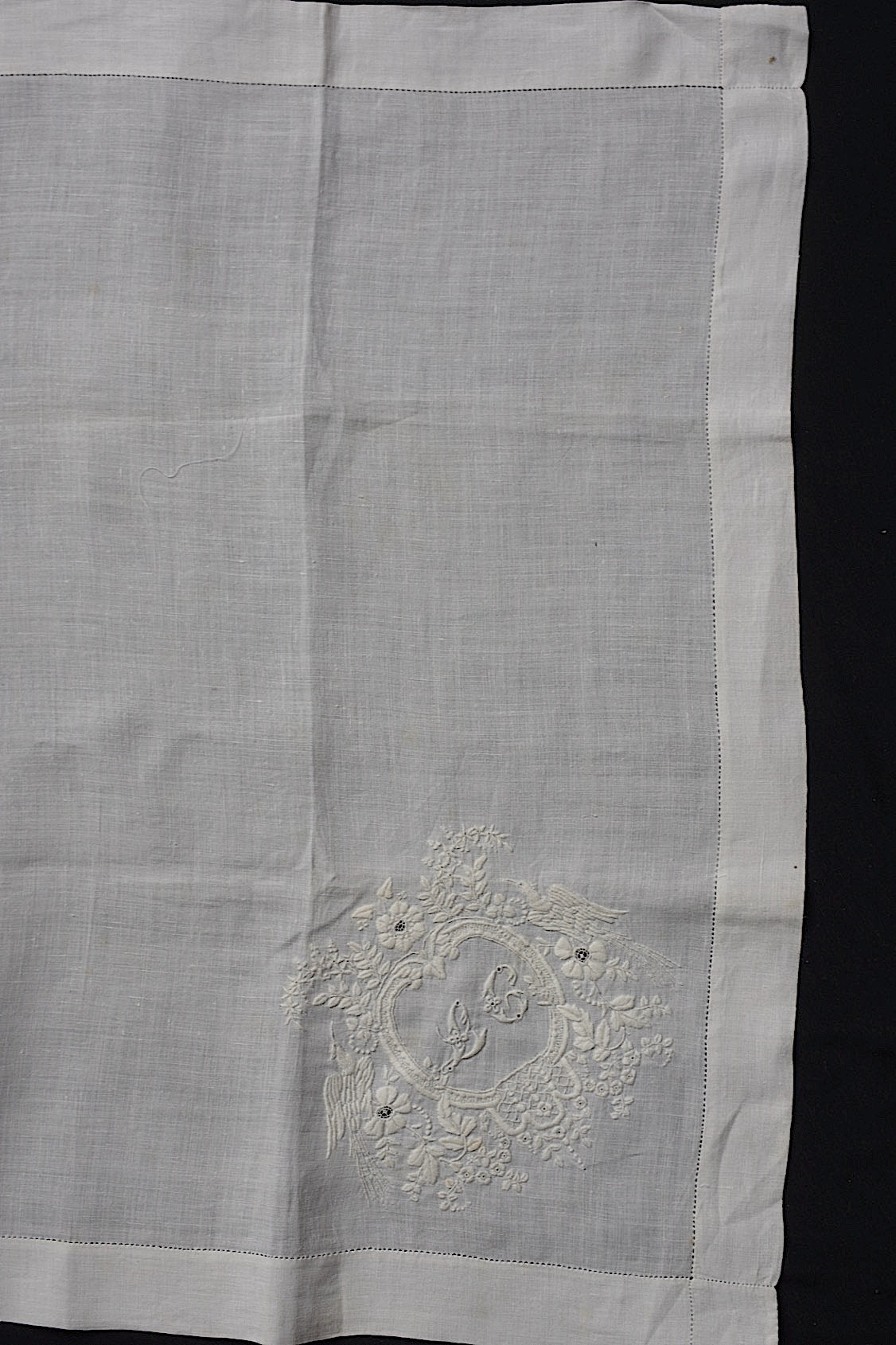 アンティーク刺繍ハンカチ4/dentelle ancienne /antique .FR a l'epoque