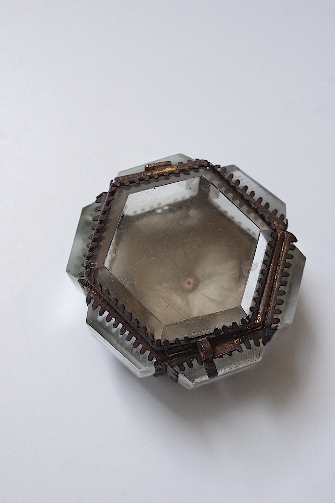 アンティークガラス箱/boite /antique .FR a l'epoque