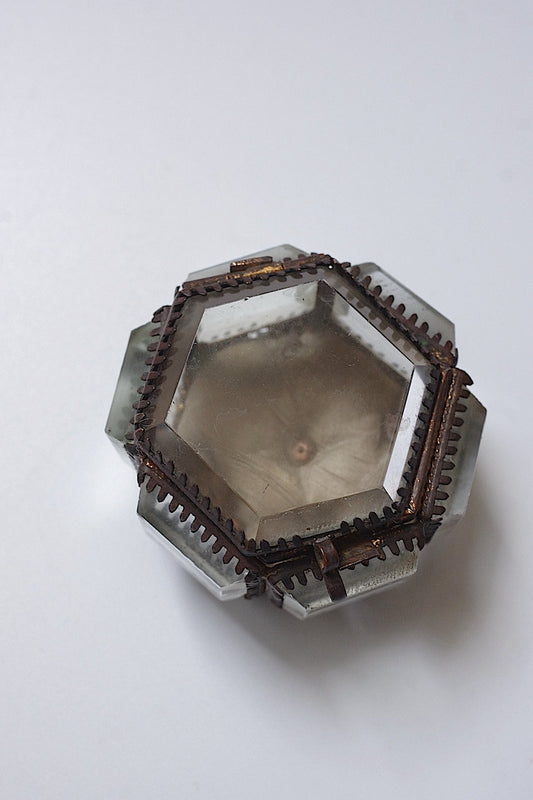 アンティークガラス箱/boite /antique .FR a l'epoque