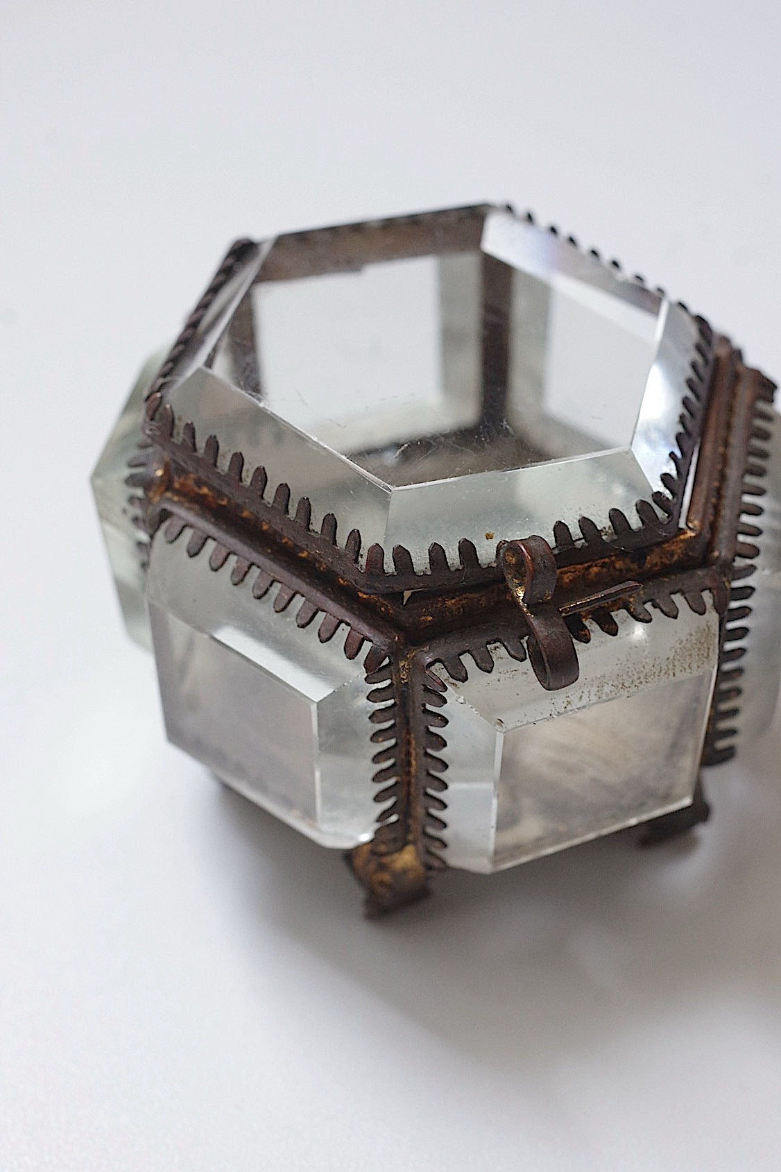 アンティークガラス箱/boite /antique .FR a l'epoque