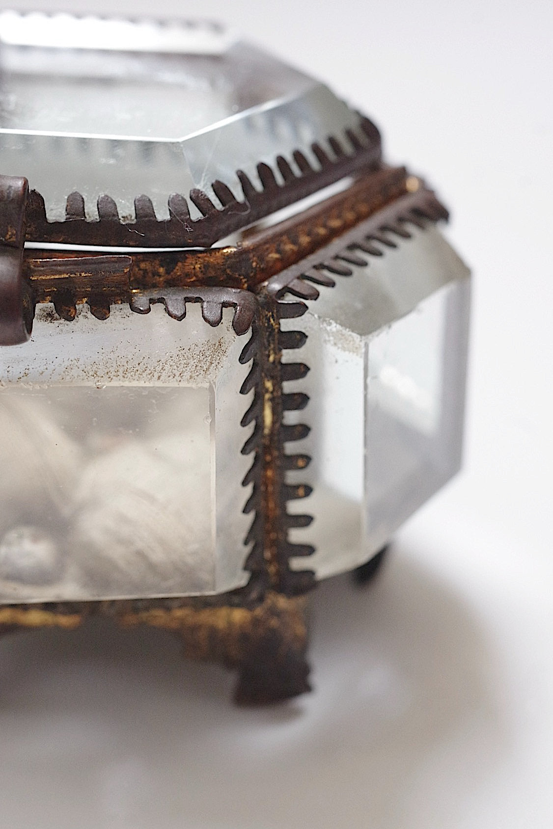 アンティークガラス箱/boite /antique .FR a l'epoque