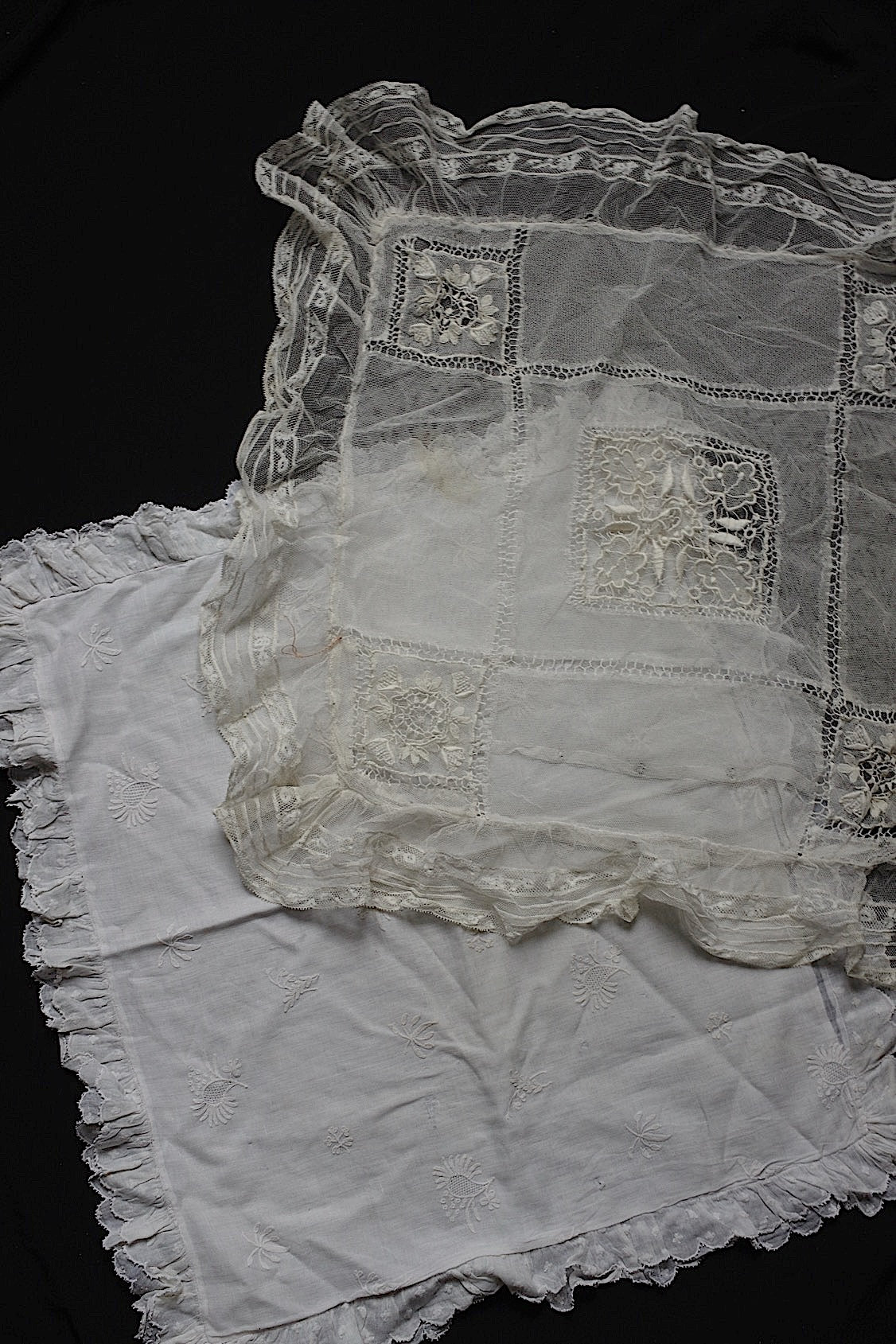 アンティークレース dentelle antique lace クッションカバー2種