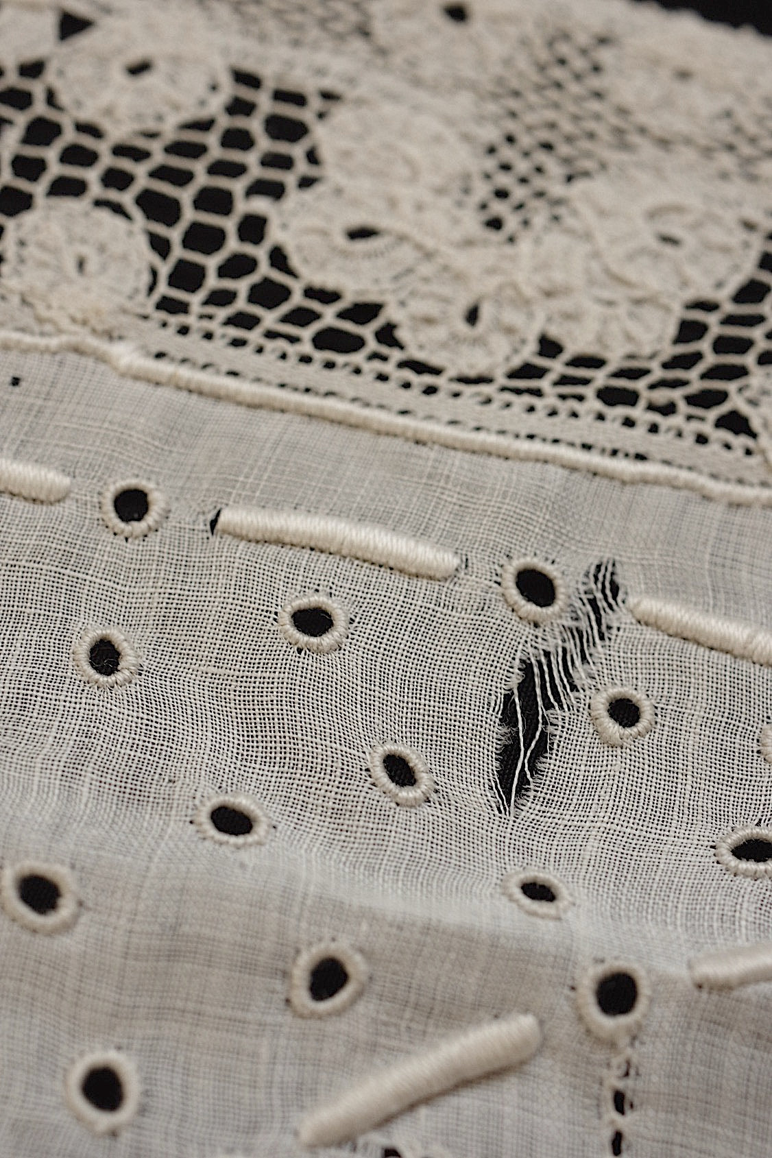 アンティークレース dentelle ancienne 刺繍ハギレ
