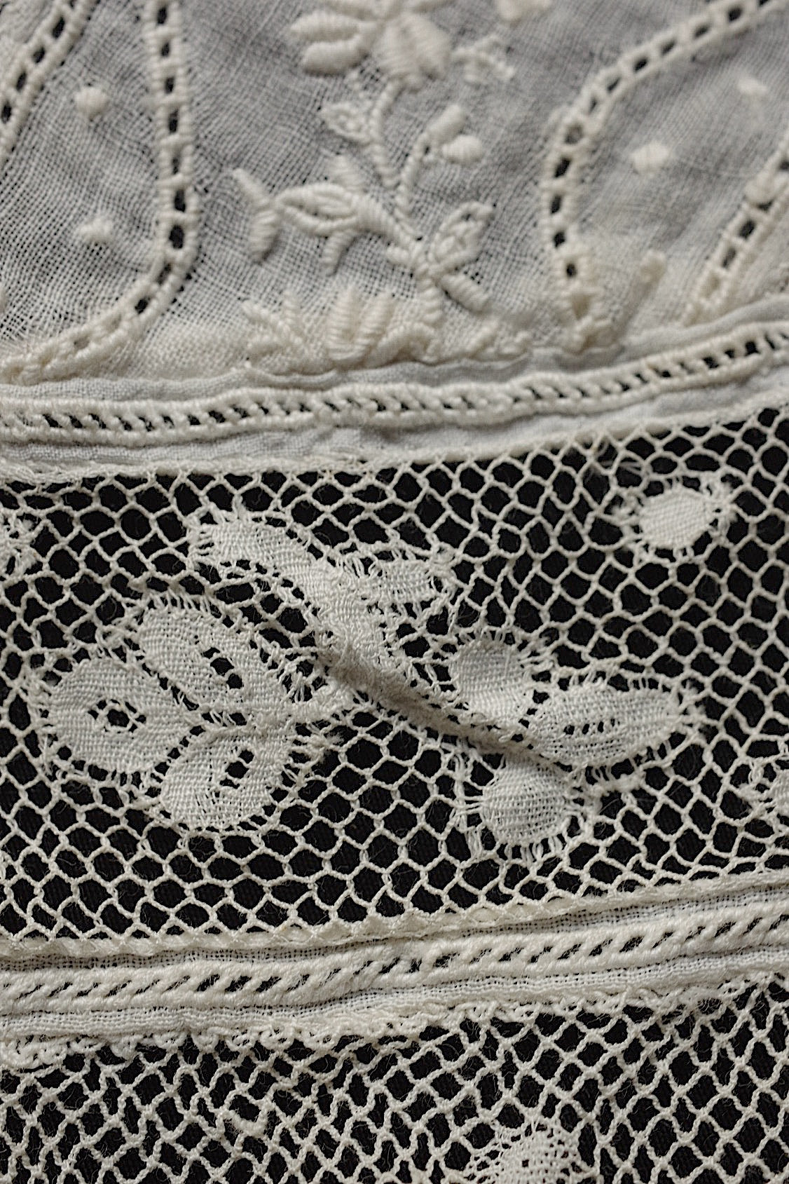 アンティークレース dentelle ancienne プリーツ 刺繍