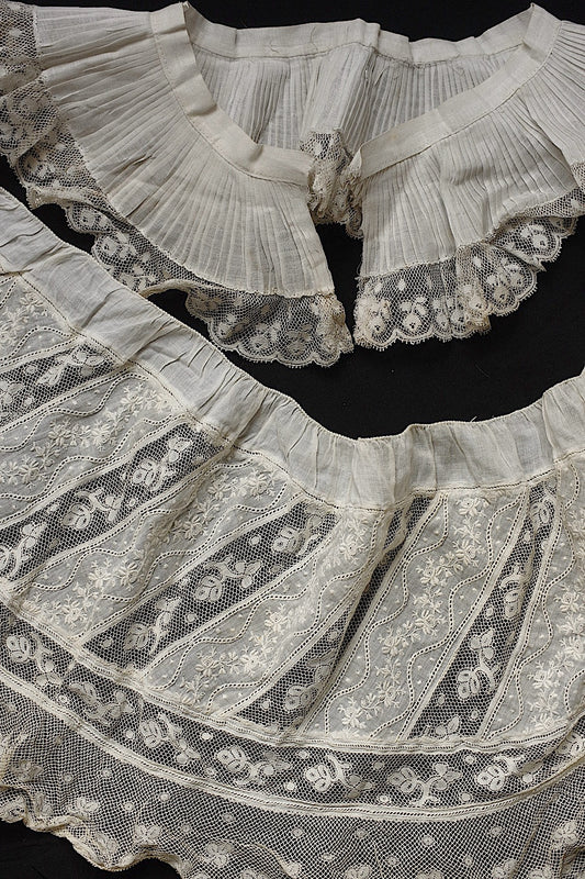 アンティークレース dentelle ancienne プリーツ 刺繍