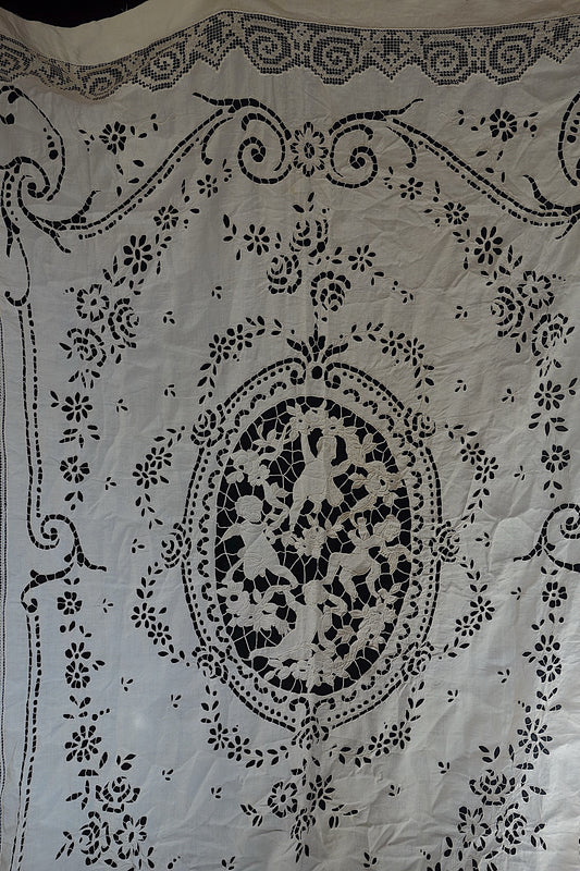 アンティーク刺繍 クロス カーテン