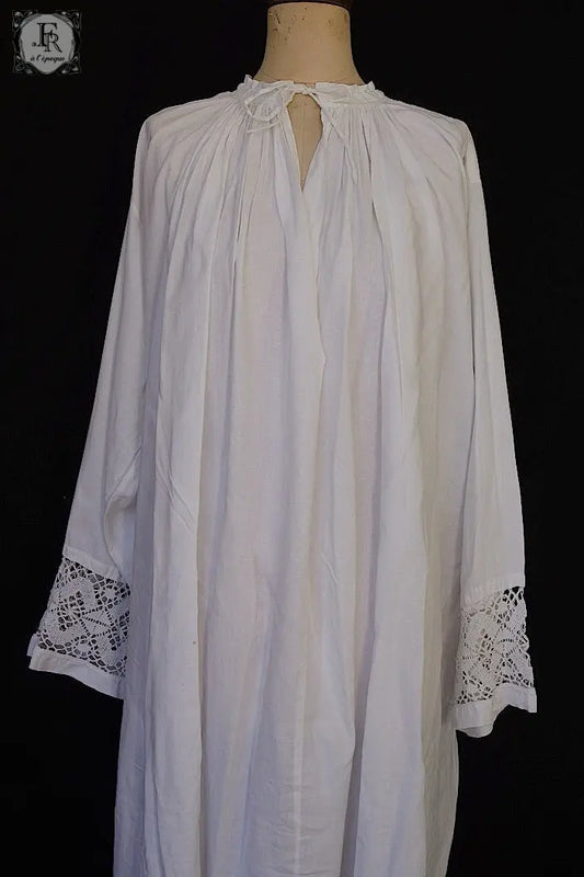 アンティーク司祭チュニック antique aube Church Smock3 .FR a l'epoque