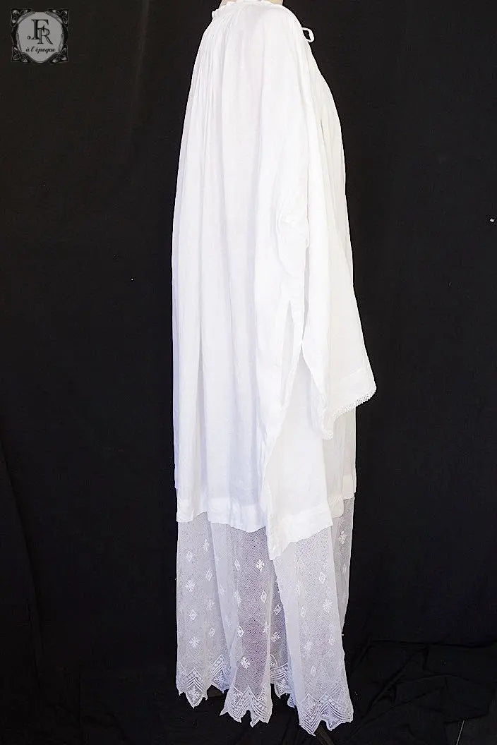 アンティーク司祭チュニック antique aube Church Smock4 .FR a l'epoque