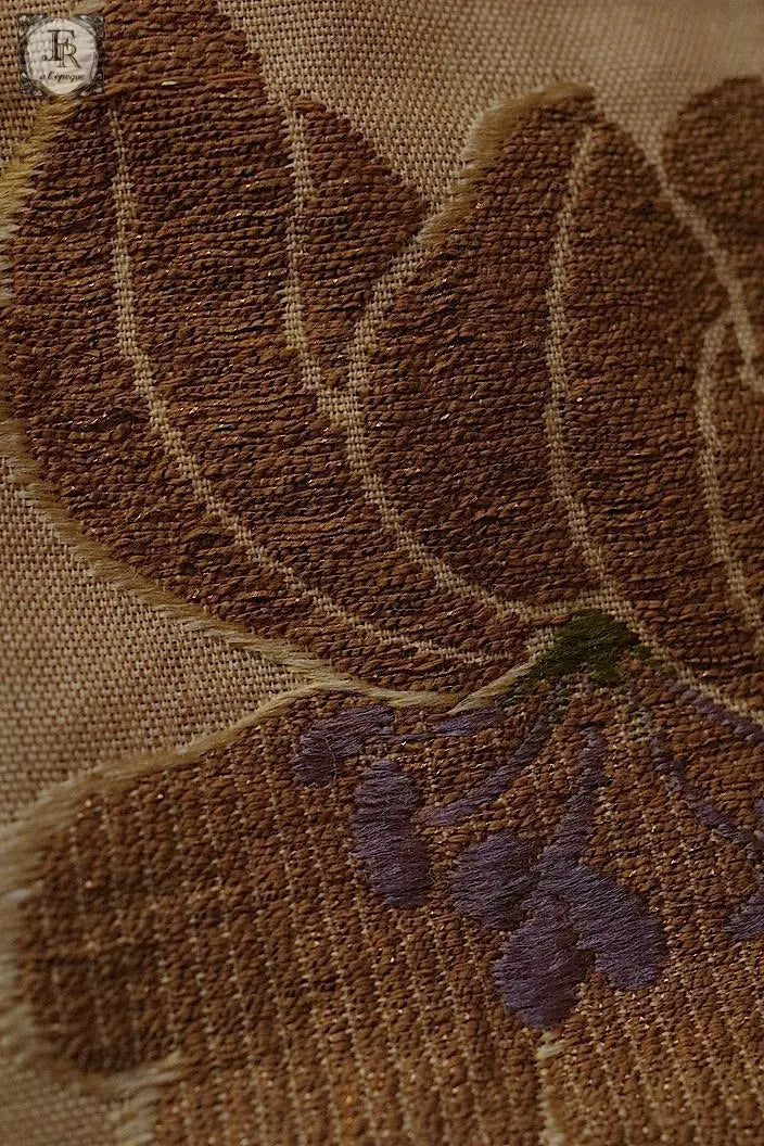 アンティーク生地 antique cloth インテリアクロス メタル糸刺繍 .FR a l'epoque