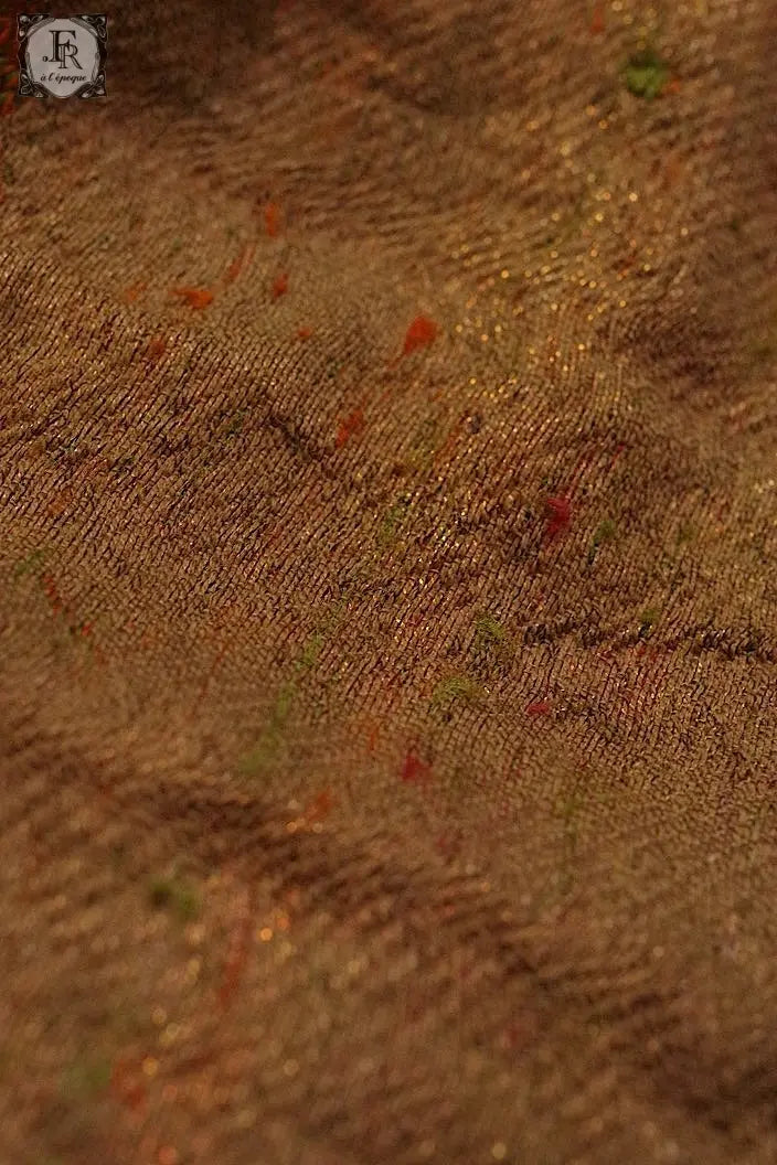 アンティーク生地 antique cloth インテリアクロス メタル糸刺繍 .FR a l'epoque