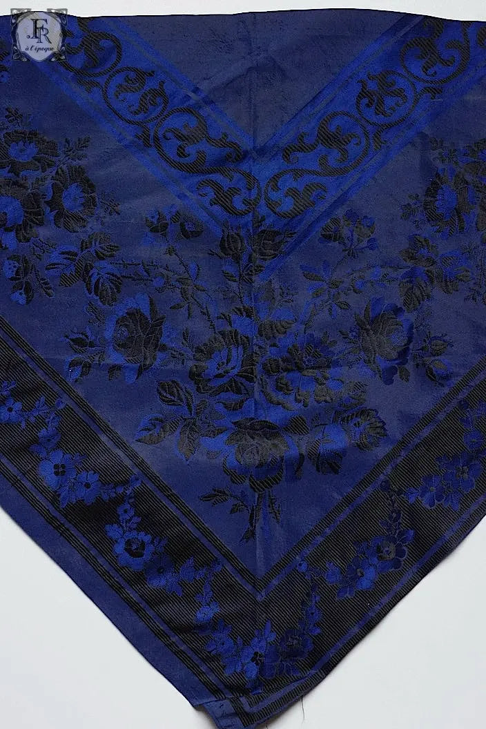 アンティークショール antique fichu  ブルー .FR a l'epoque