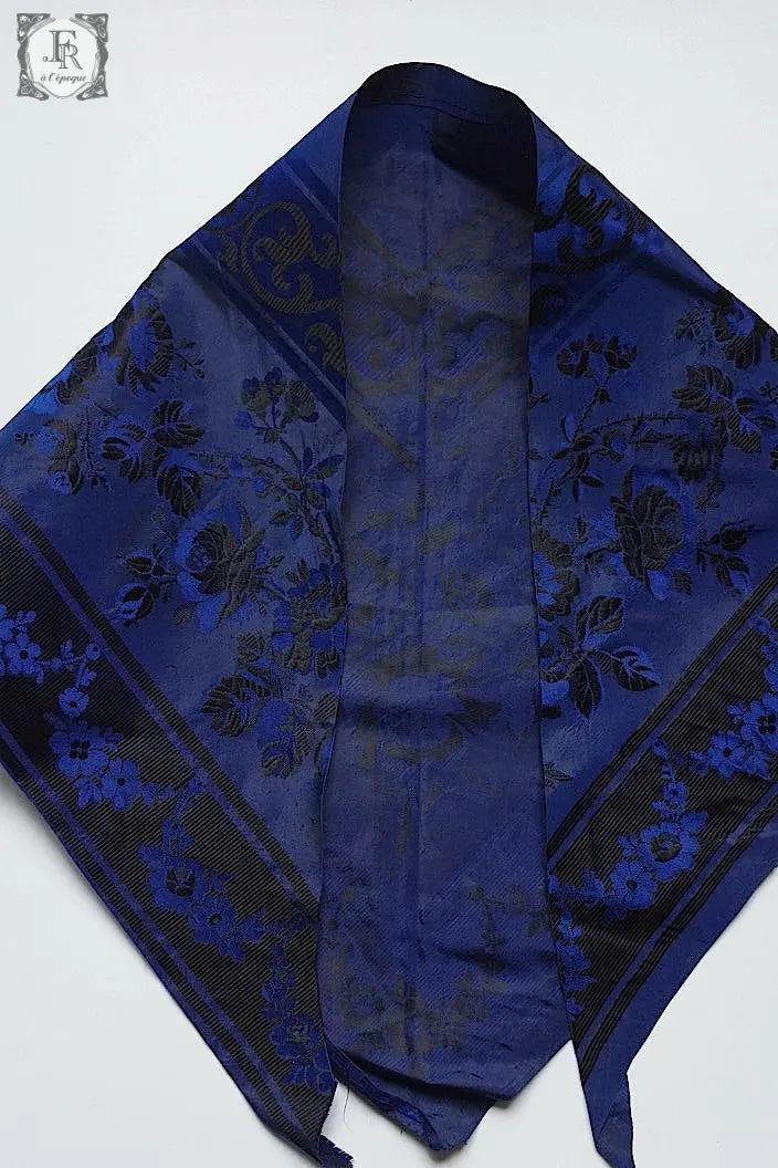 アンティークショール antique fichu  ブルー .FR a l'epoque