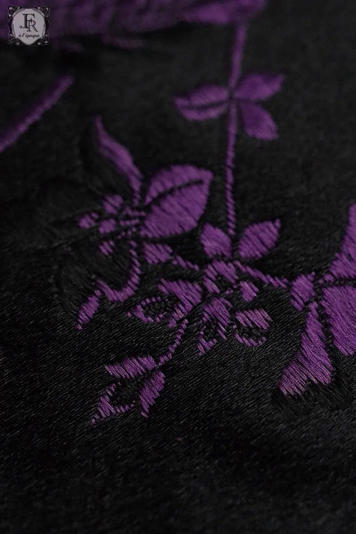 アンティークショール antique fichu  ヴァイオレットフリンジ .FR a l'epoque