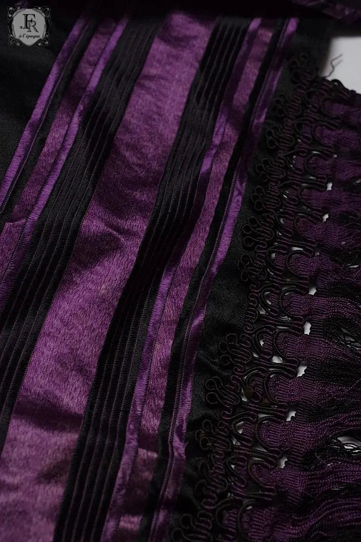 アンティークショール antique fichu  ヴァイオレットフリンジ .FR a l'epoque