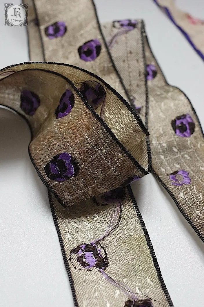 アンティークビーズリボン antique ruban 2種+おまけ .FR a l'epoque