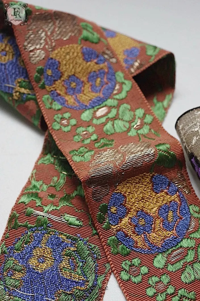 アンティークビーズリボン antique ruban 2種+おまけ .FR a l'epoque