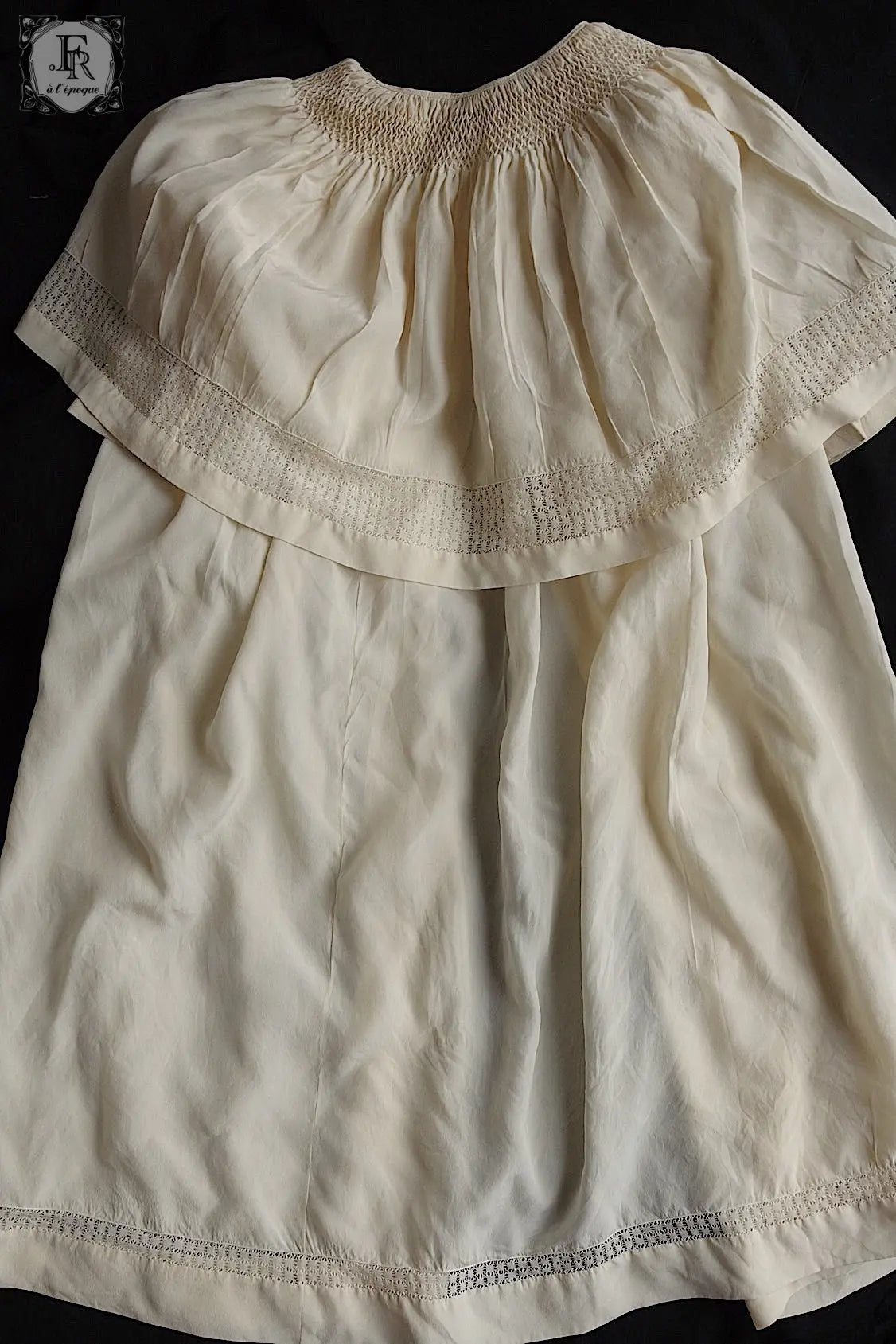 アンティーク子供服 antique vêtement  シルクワンピースケープ付き .FR a l'epoque