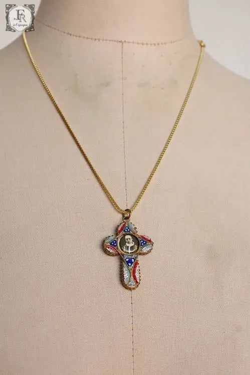 collier antique アンティークペンダント モザイク .FR A Ll'EPOQUE