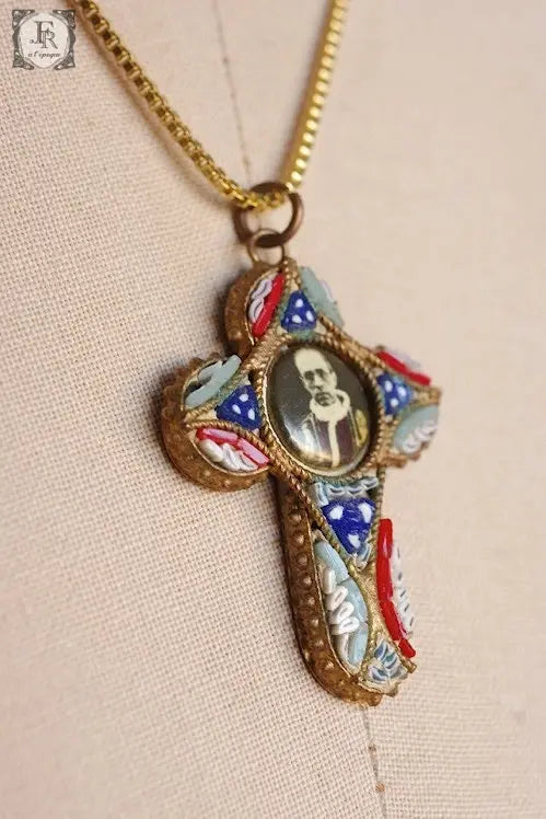 collier antique アンティークペンダント モザイク .FR A Ll'EPOQUE