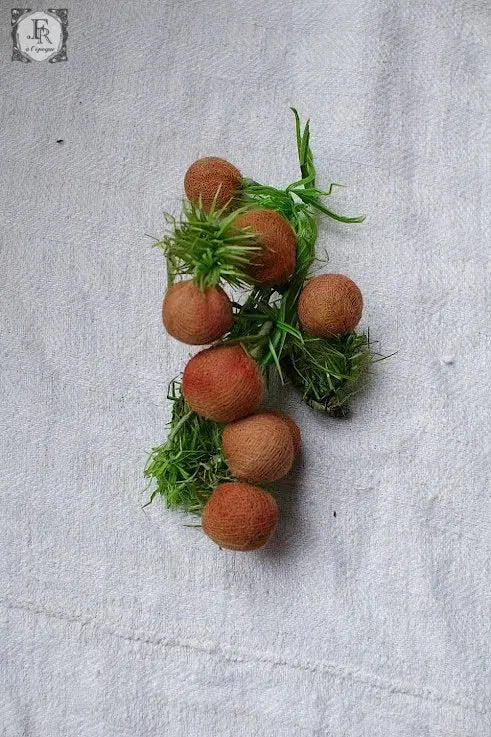 corsage ヴィンテージ コサージュ  実 赤オレンジ .FR A Ll'EPOQUE