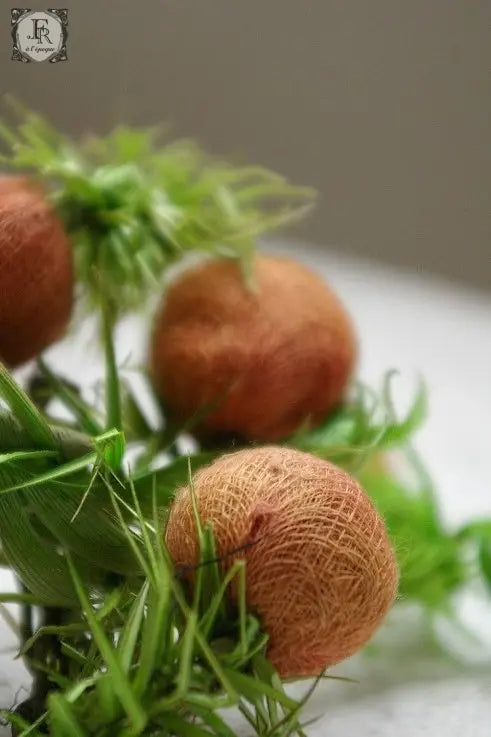 corsage ヴィンテージ コサージュ  実 赤オレンジ .FR A Ll'EPOQUE