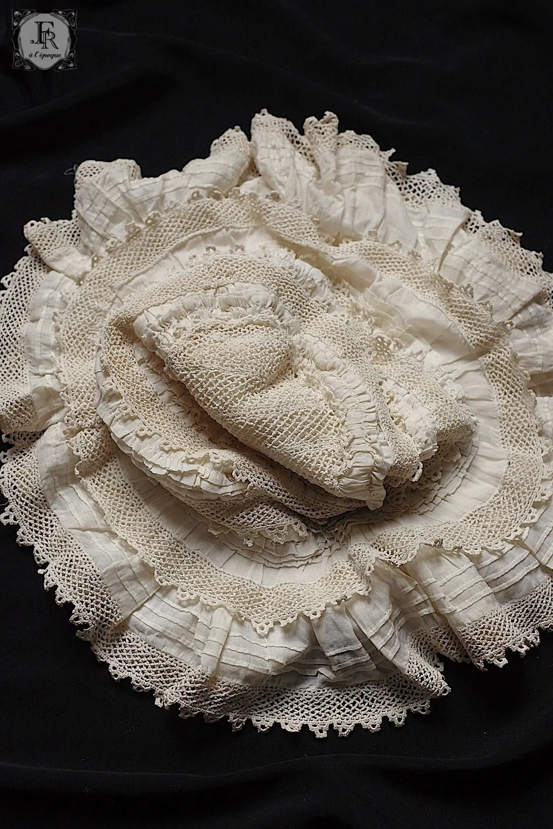 アンティーク帽子 demtelle ancienne レース帽子 .FR a l'epoque